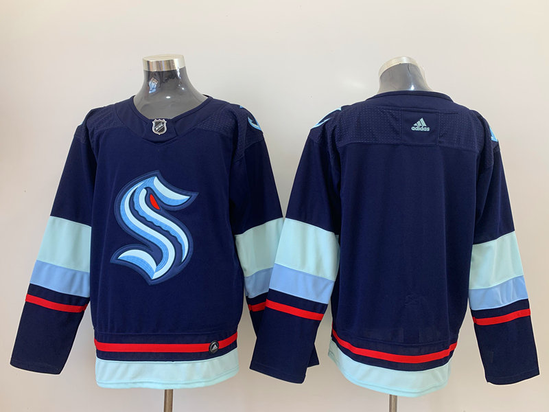Men New Seattle Kraken blank blue NHL Jerseys->nfl t-shirts->Sports Accessory